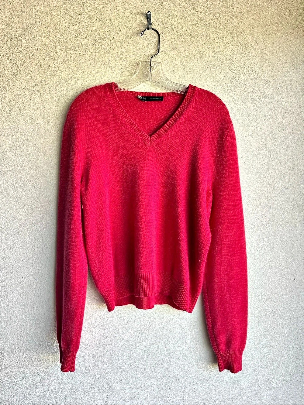 Dsquared2 V-Neck Cashmere Sweater in Pink Size Small